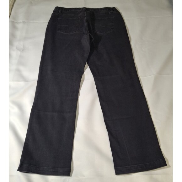 Santana Jeans Mid-Rise Straight Leg Black Wash Denim Jeans Size 10 - Picture 9 of 14